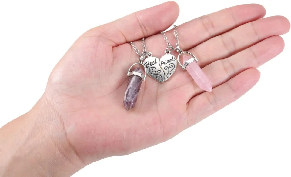 OUTLETISSIMO® SET 6 COLLANE Ciondolo in cristallo 6 pezzi colori BFF Best Friend Friends ET96