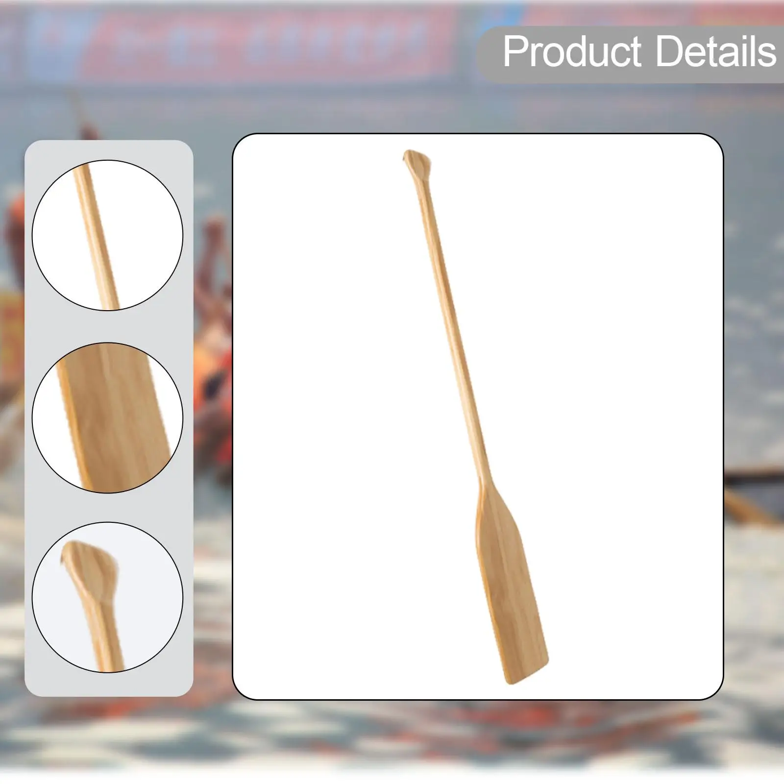 Floating Wood Boat Paddle Durable Canoe Oar T Grip Anti Scratch Edge Lightweight Paddle for Kayak Training and Recreational Use