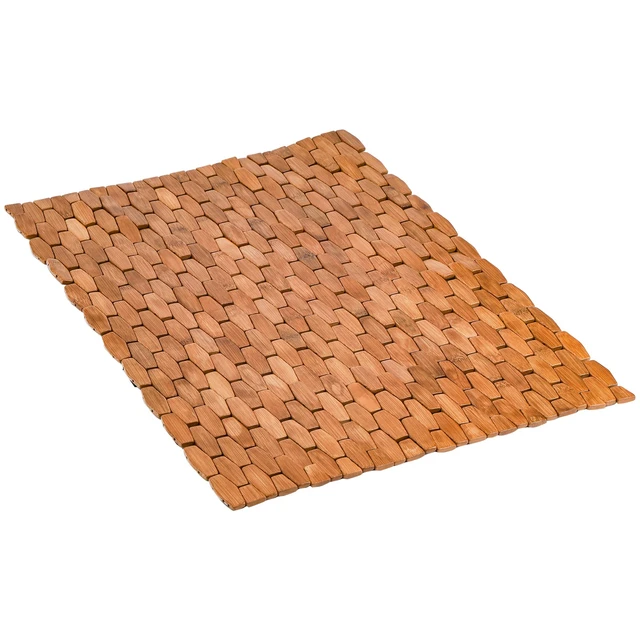 Teak Wood Bath Mat, Wooden Shower Mat for Bathroom, 24 X 16 Inch