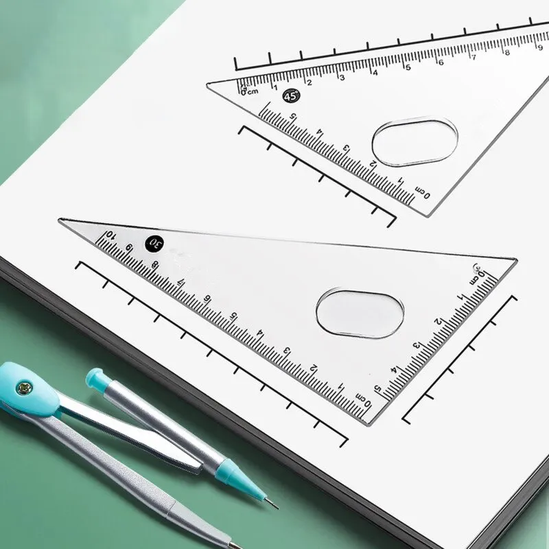 7 Pcs Set Compasses Ruler Protractor Set Student Study Stationery Math Sets Mathematical School Drafting Supplies