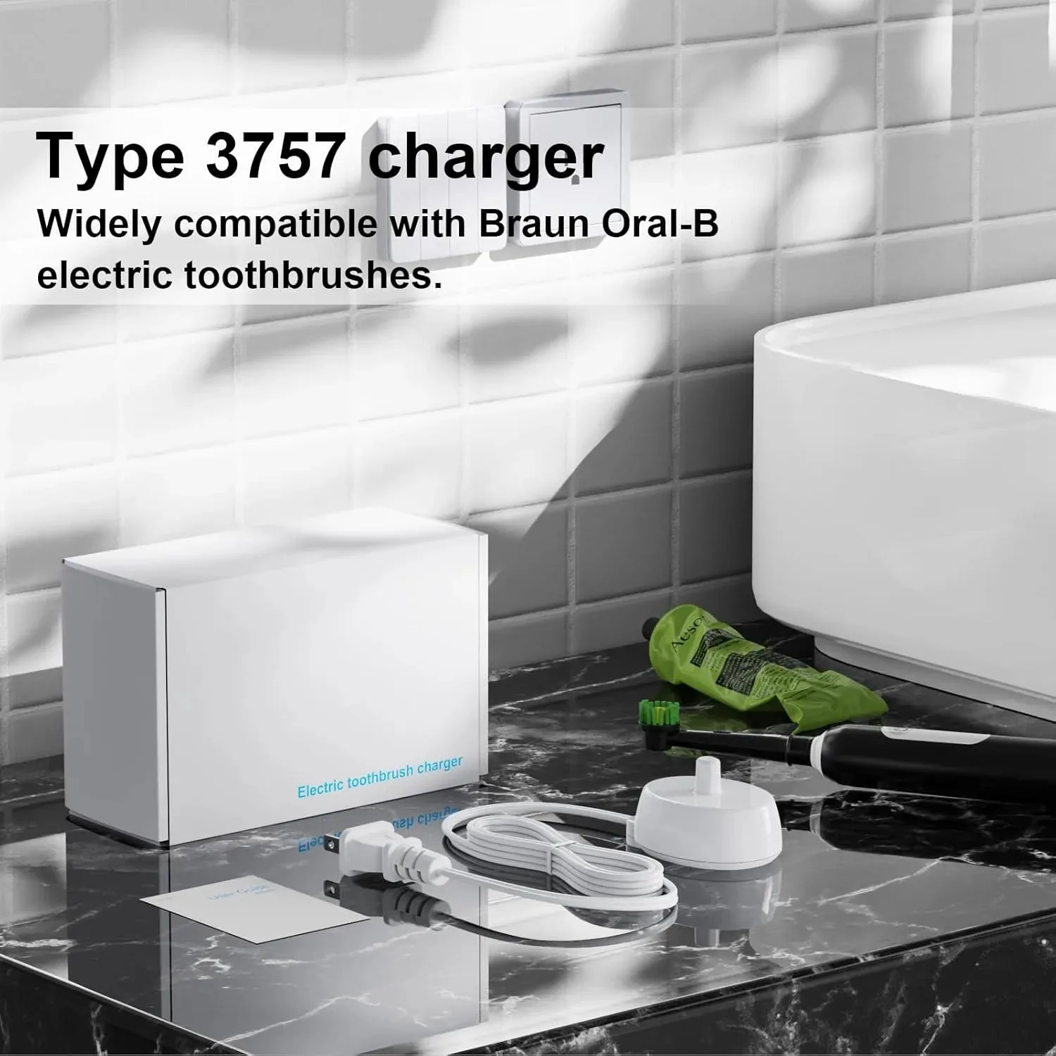 Inductive Charging Base Adapter Replacement For Oral B 3757 Pro1000 D12 D20 iO2/iO3/iO4/5/6 Series Electric Toothbrush Charger