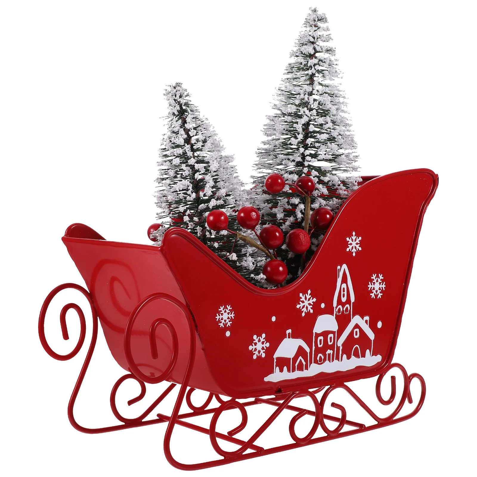 

Christmas Sledge Gift Xmas Sleigh Decoration Ornament Table Decorations Delicate Adornment Ornamnet Santa Claus Statue