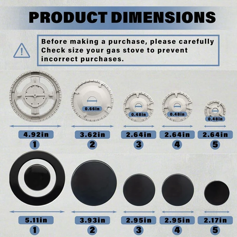 Gas Stove Burner Caps Set 5 PS Compatible For SABAF Top Covers Replacement gas stove parts