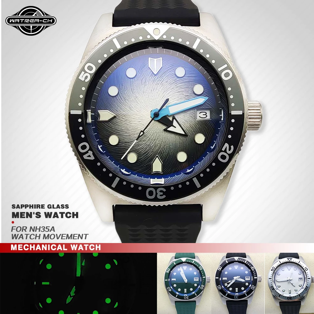 

Watches Luxury Men nh35 watch Mechanical Watches 40mm Waterproof Stainless Steel Case Green Glow-in-the-dark Sapphire Crystal