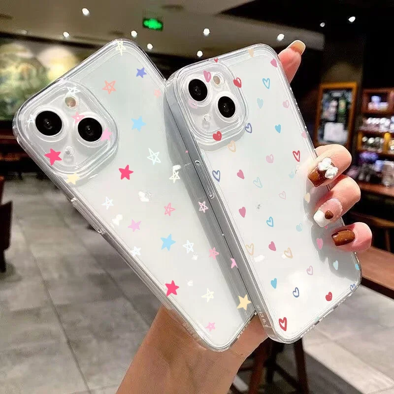 Vibrant Love Heart Star Design Phone Case