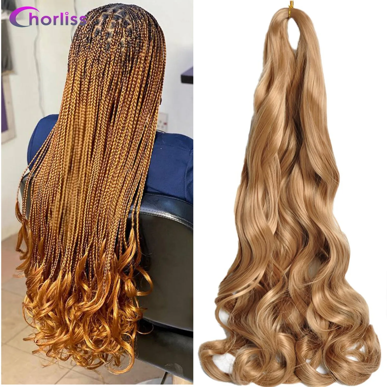 French Curly Braiding Hair Spiral Curls Crochet Hair High Temperature