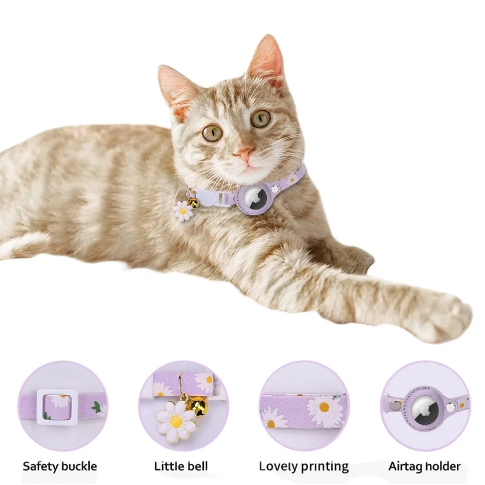 Étui de suivi GPS Apple Air Tag pour animaux de compagnie, cuir PU souple,  housse de protection, collier de localisation de chat léger avec cloche en  forme de fleur - AliExpress