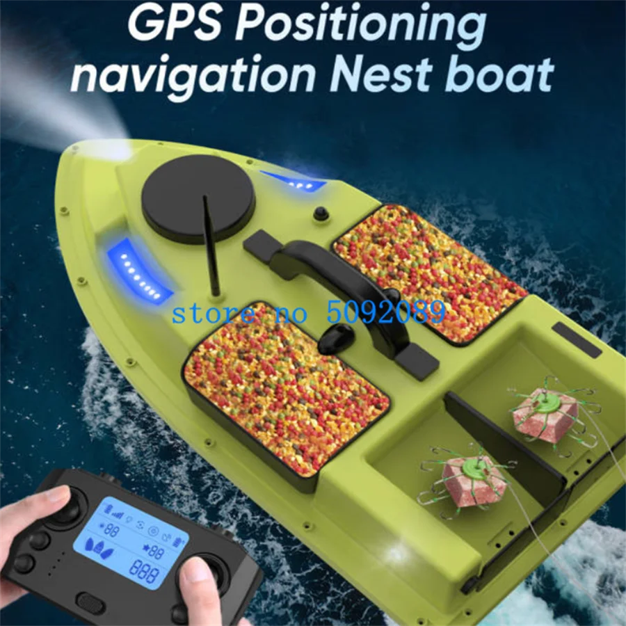 Remote Control Boat Outdoor 4Hopper 99 GPS Bei Dou Points RC Bait Boat 3KG Load 600M LED Lighting Sonar Fish Exploration