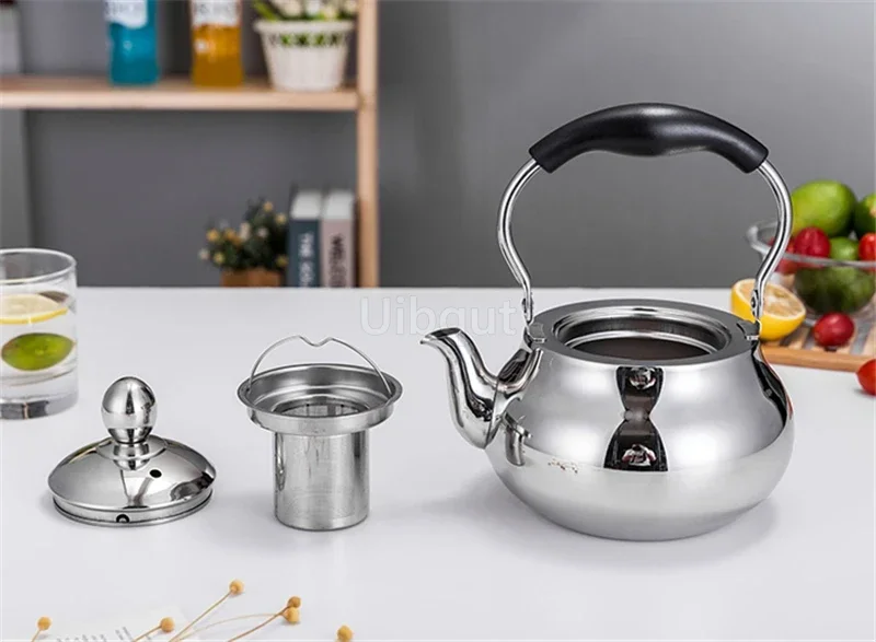 Tea making teapot family stainless steel teapot thickened with kungfu tea small brewing flower tea pot with filter screen