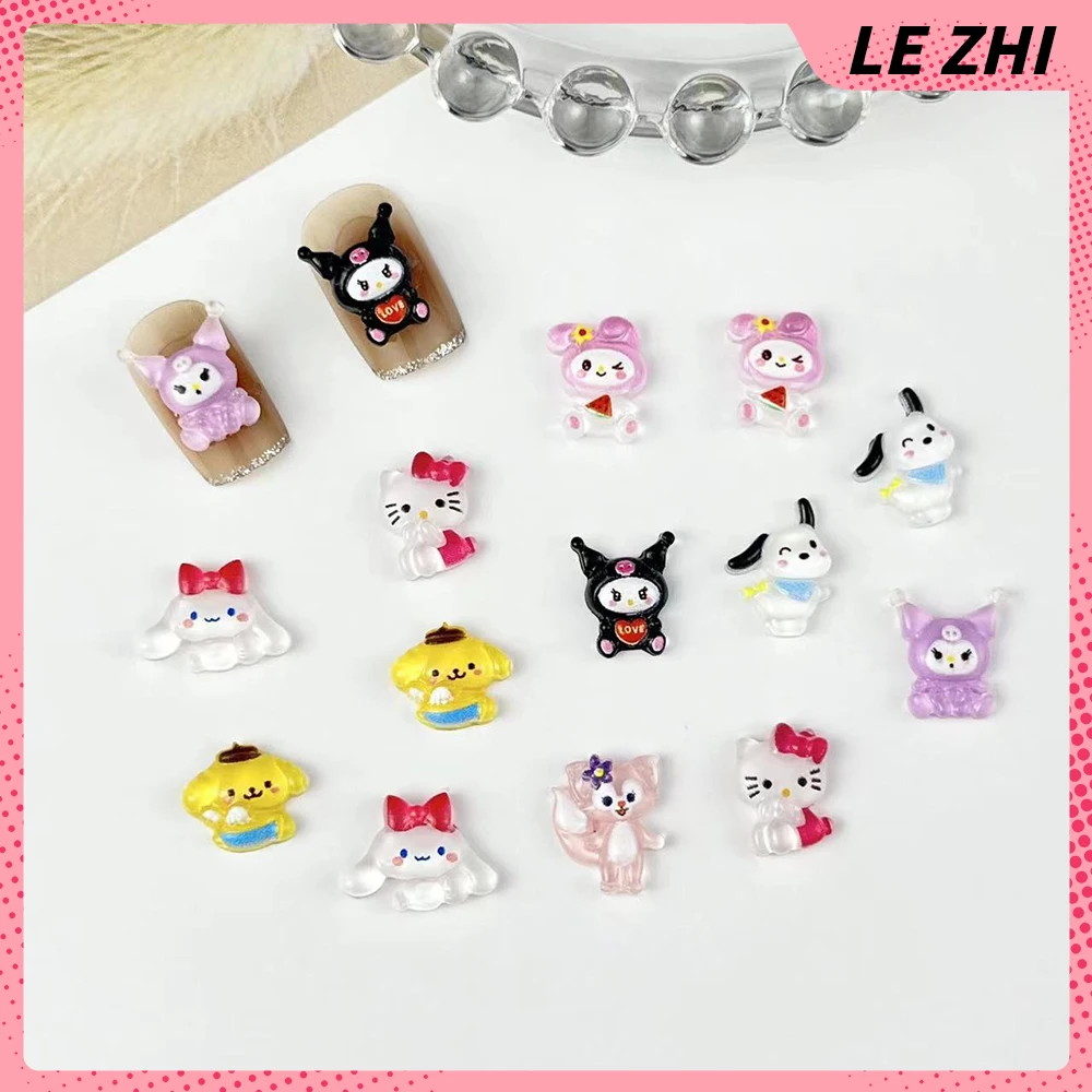 

Kawaii Cartoon Nail Art Accessory Hello Kitty Cinnamoroll Mymelody Kuromi DIY Fake Nail Resin Decoration Jewelry Supplies