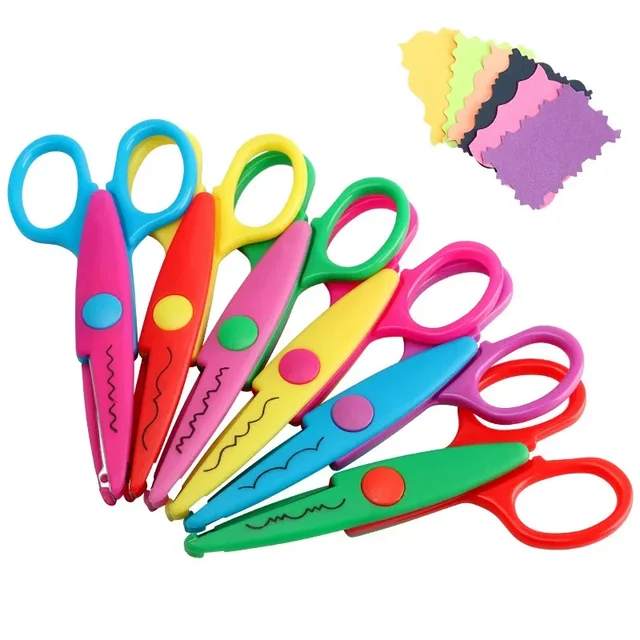 6pcs/Set Wavy Pattern Paper Cutter Scissors for DIY Crafts & Kids 3