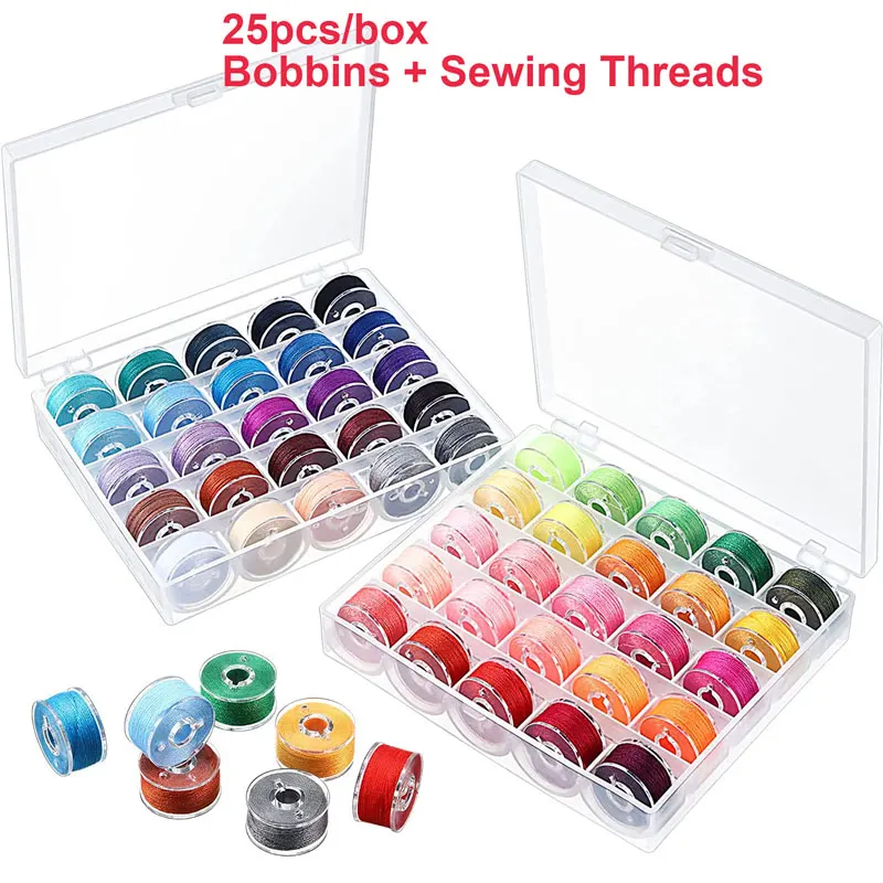 25pcs/box Bobbins Sewing Threads Spools Sewing Machine Bobbins With