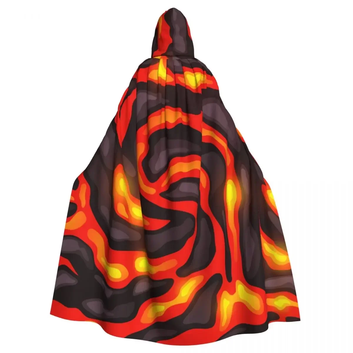 

Lava Magma Stones Hooded Cloak Polyester Unisex Witch Cape Costume Accessory