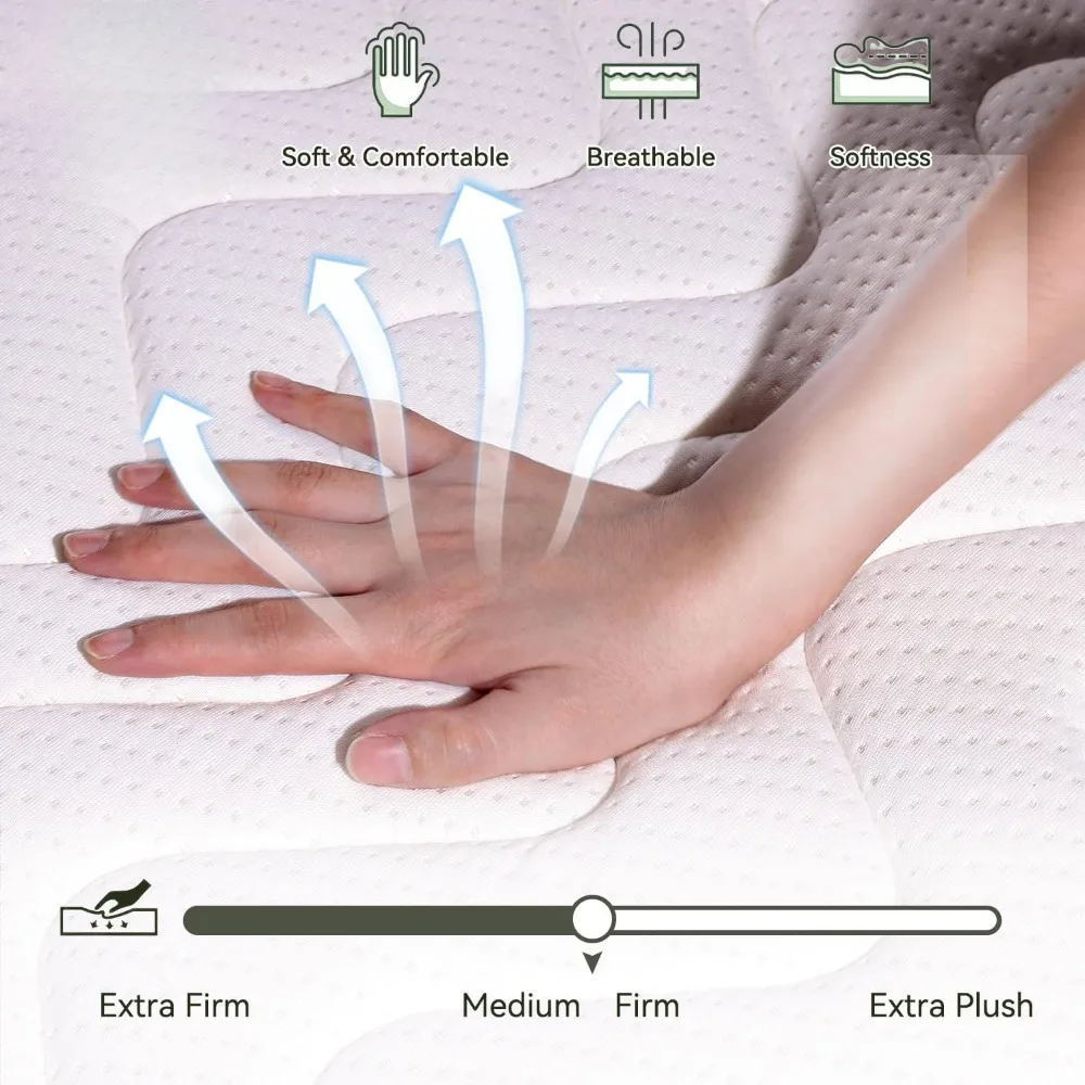 10 Inch Queen Memory Foam Mattress, Cooling Charcoal Mattress in a Box, Medium Firm for Back Pain Relief, Comfort and Support 3