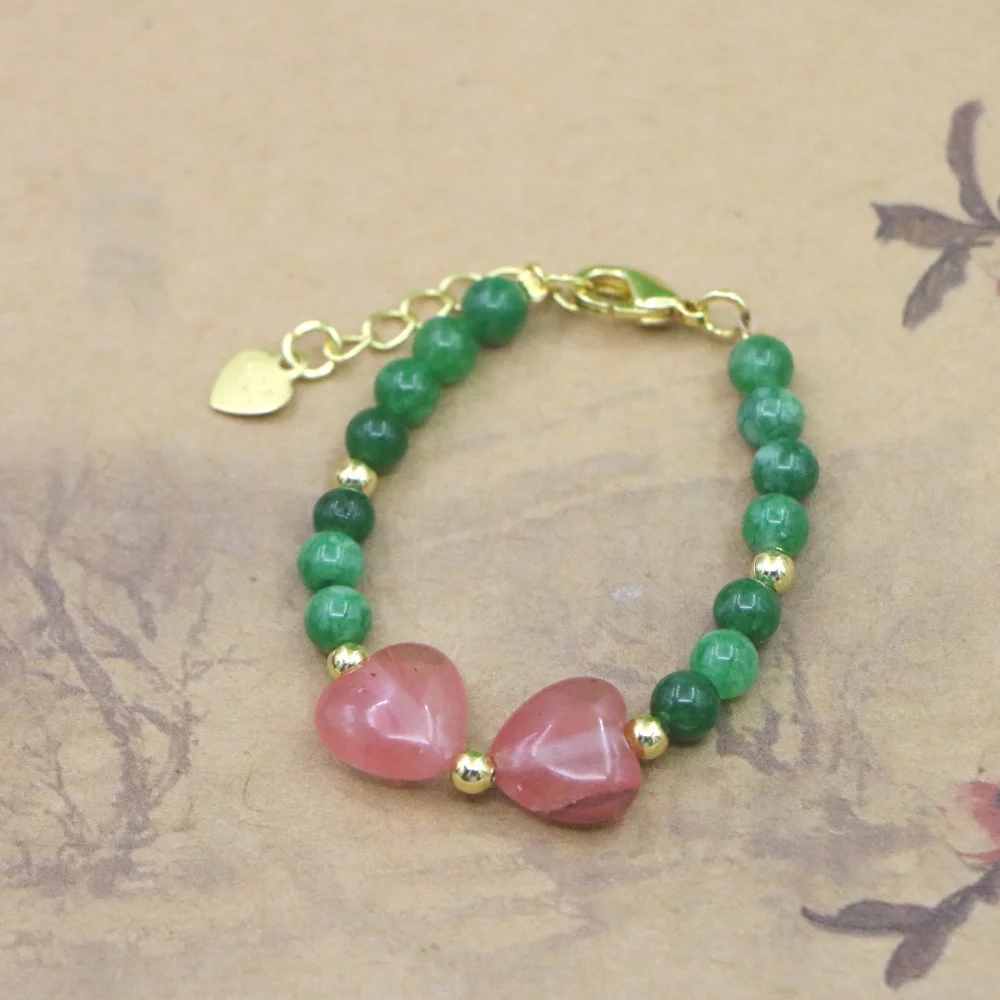Natural Stone Bead Bracelet for Girls - High Quality Lobster Clasp Jewelry Gift