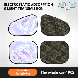 SEAMETAL 4 - Layer Car Window Sun Shade with Ultra - Light Electrostatic Curtains and 99.9% UV Protection (Laser 4pcs)