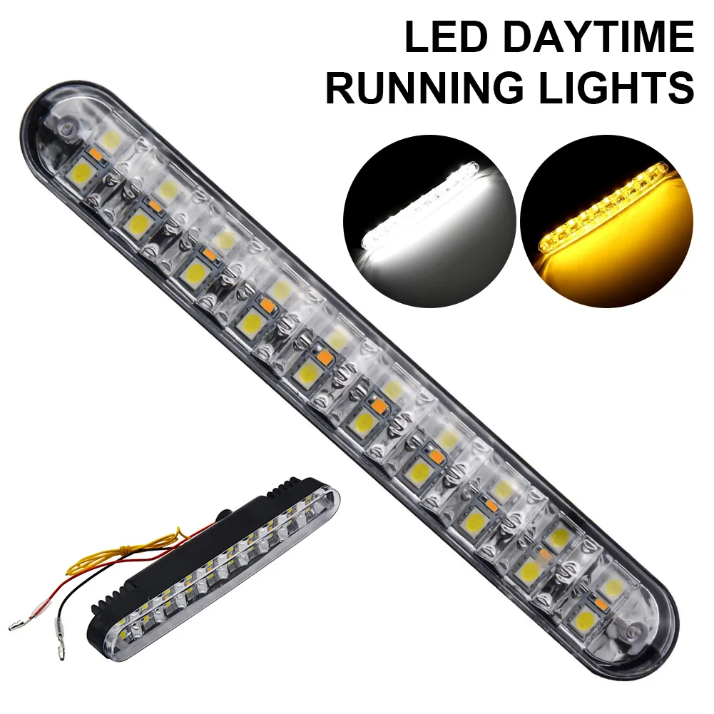 

2PCS 30LED Daytime Running Light Cars 12V DRL HID Driving Daylight Turn Signal Fog Light 6000K Light Bar Car Styling Bulb