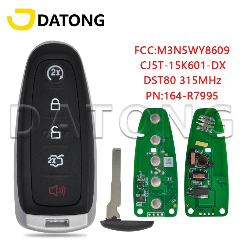 

Datong World Автомобильный ключ для Ford Foucs C-max Maverick Escape 2013-2018 M3N5WY8609 CJ5T-15K601-DX 315 МГц DST80 HU101 пульт дистанционного управления