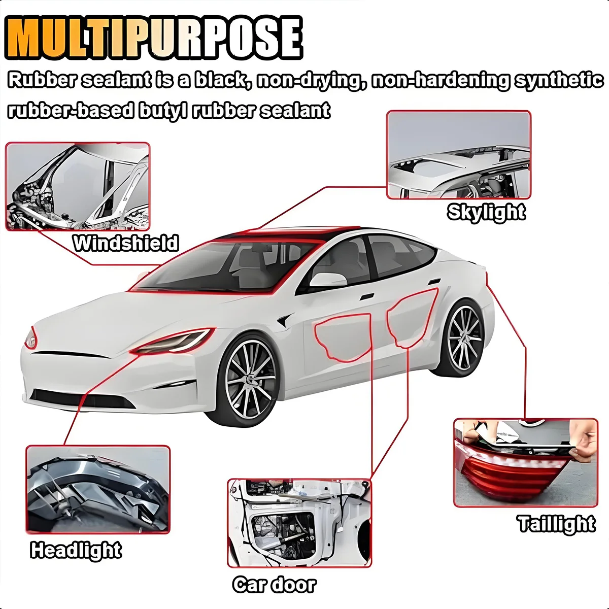Headlight Sealant Seal Snake Car Headlamp Glue Butyl Rubber Glue Reseal Hid Headlamps Taillight Shield Waterproof Tapes