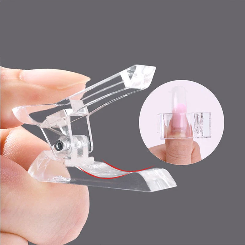 Fake Nails Acrylic Nail Clip Transparent Gel Quick Building Nail Tips Fingernail Extension UV Clamps Manicuring