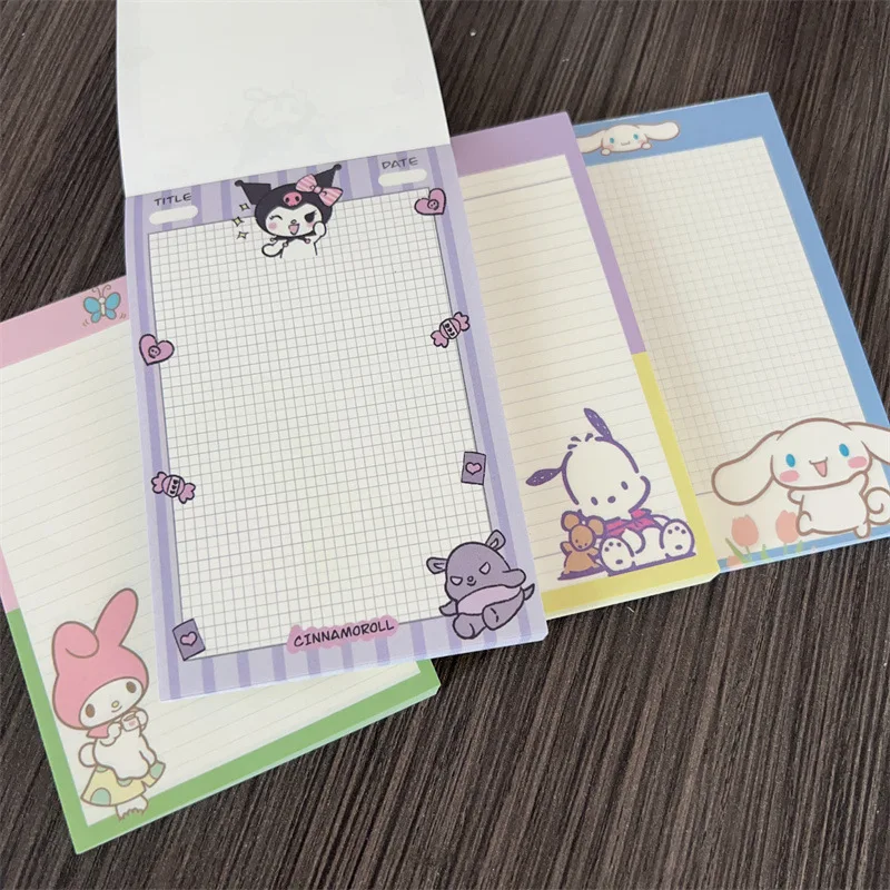 

Kawaii Cute Sanrioed Convenience Book Mymelody Kuromi Hello Kitty Note Book Cute Paste Notepad Stationery Student Stationery