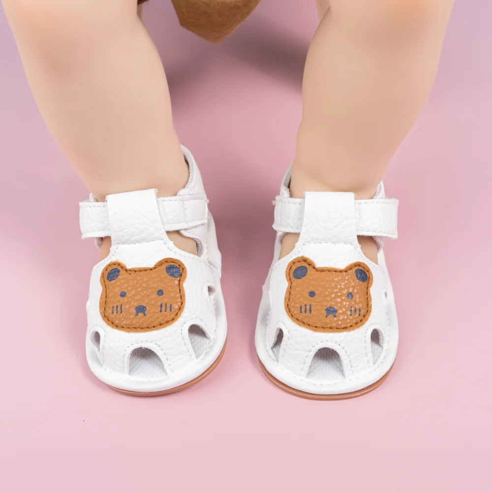 Summer Baby Toddler Shoes 0-18 Months Baby Soft Bottom Non-slip Head Wrapped Anti-collision Hundred Sandals Classic Bear Shoes 6