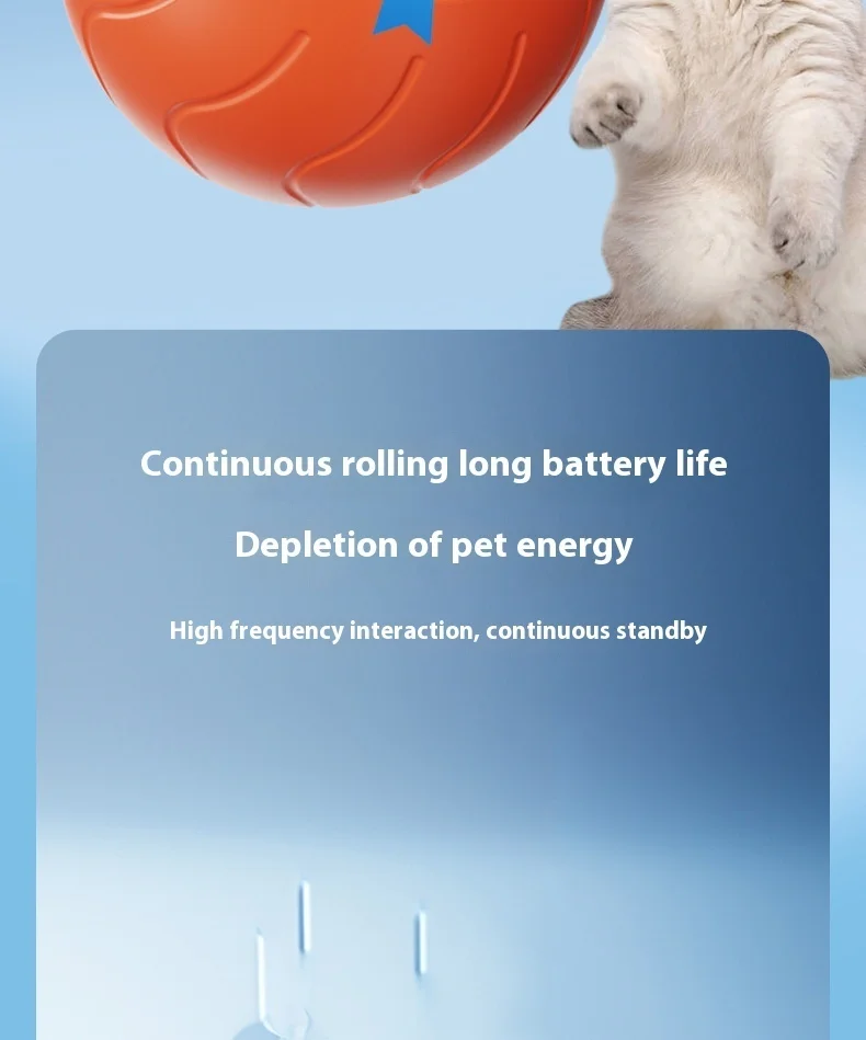 Description Picture 6 of itemInteractive Cat Toys Ball Automatic Rolling Ball Faux Tail Rechargeable Smart Pet Electric Toy Dog Cat Training Imitate Mouse