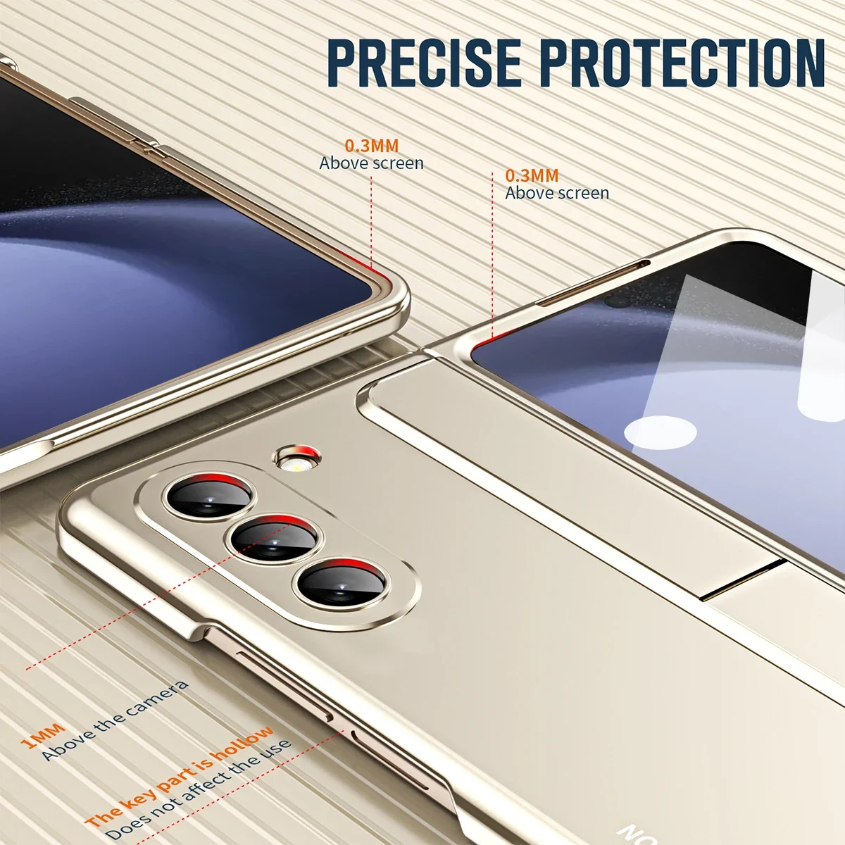 Case For Samsung Galaxy Z Fold 5 4 5G Detachable Pen Slot Holder Bracket Plating Plastic Cover With Front Screen_voghion.com