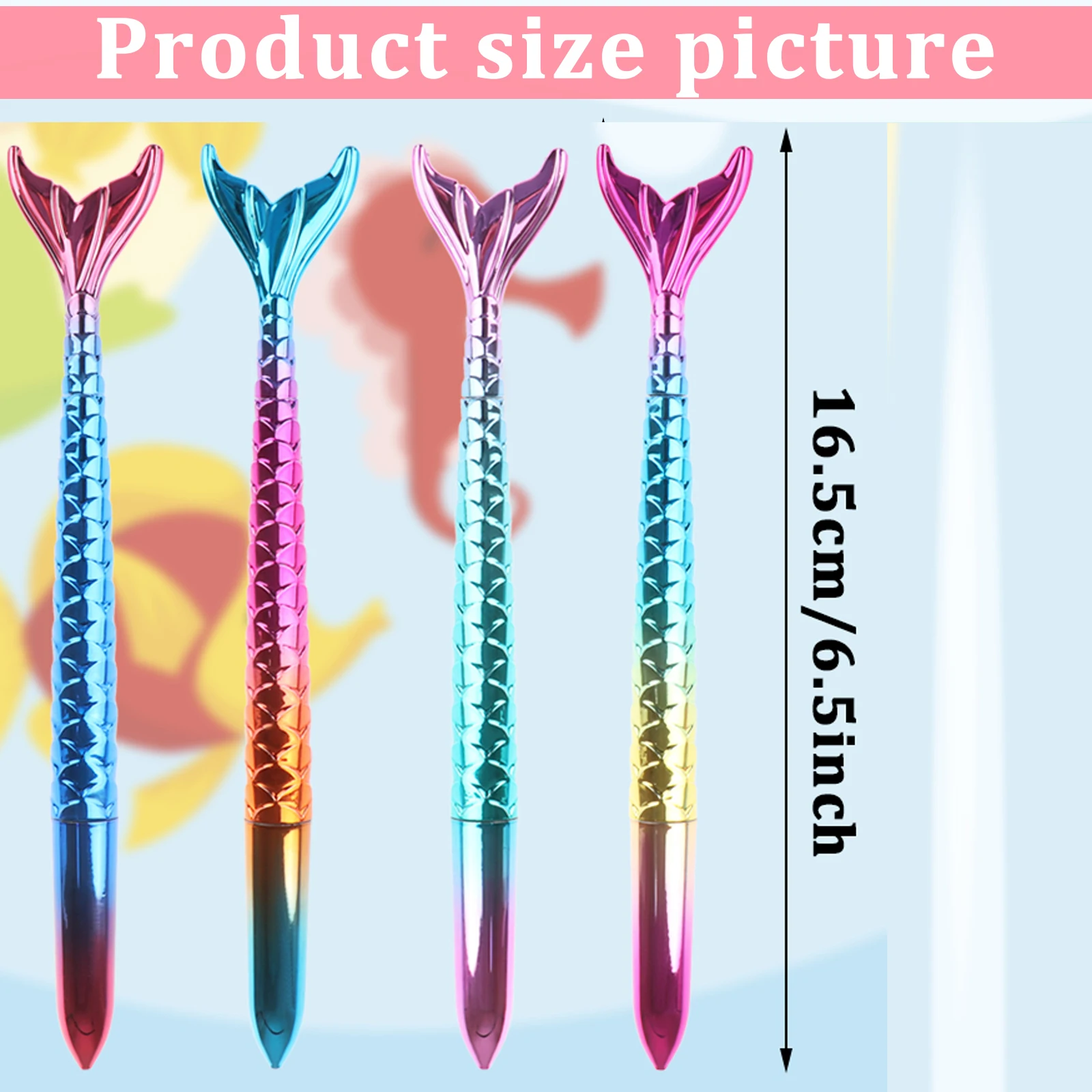 인어 꼬리 액체 잉크 젤 펜, 블랙 학생 문구, 사무용품, 0.5mm, 8 개