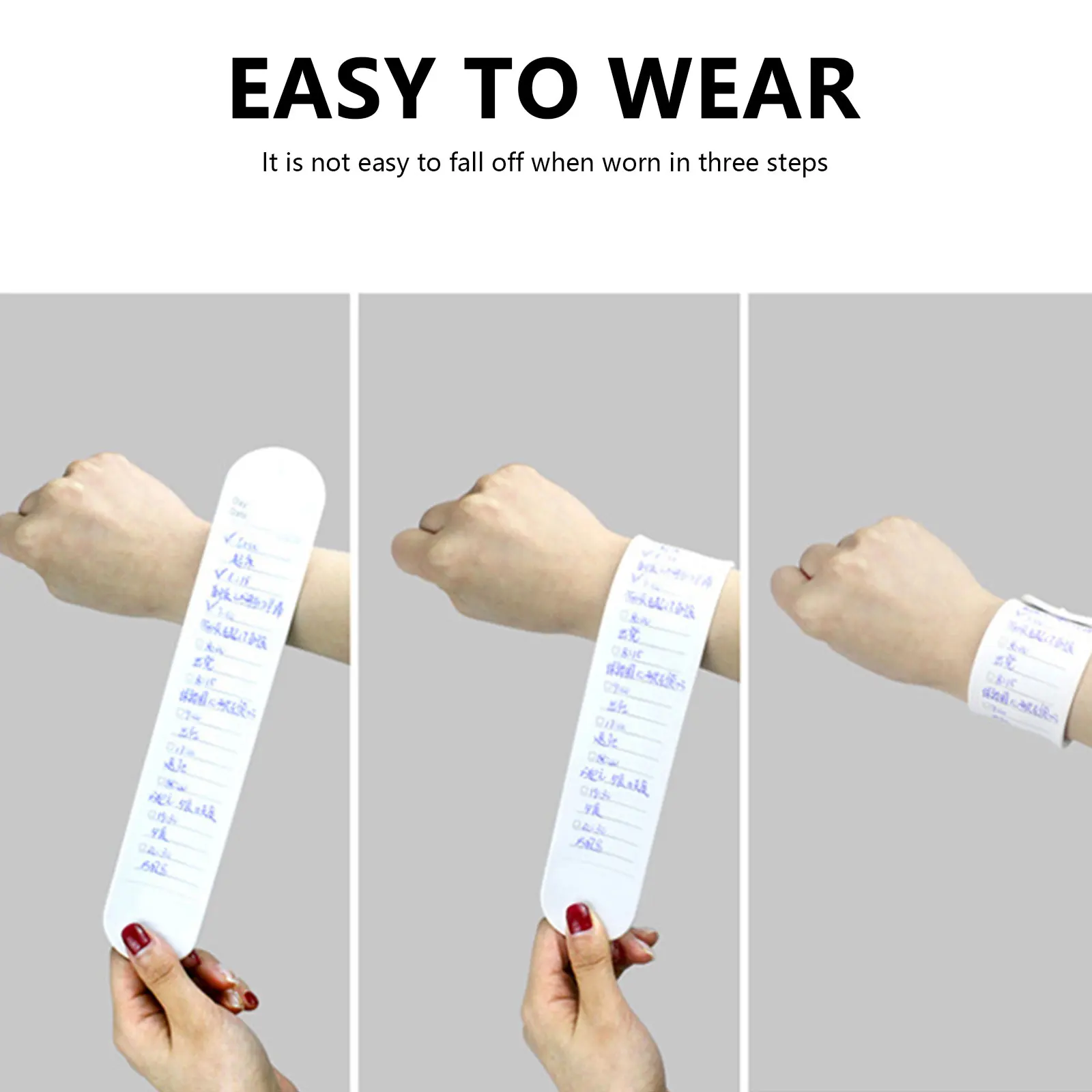 Silicone Memo Wristband Wearable Writeable Student Note Wrist Band Reusable Waterproof Erasable with Scale for Forgetful Elderly