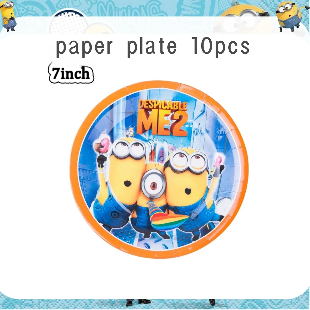 Big Eye Yellow Man Birthday Party Supplies - Disposable Tableware Tablecloth Plates Cups Balloons