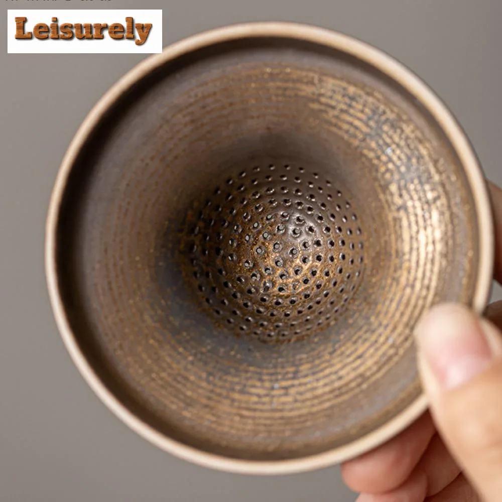 Creative Antique Gilded Tea Separator Infusor Aesthetic Bodhidharma Tea Strainer Zen Tea Soaking Tea Filter for Tea Decoration