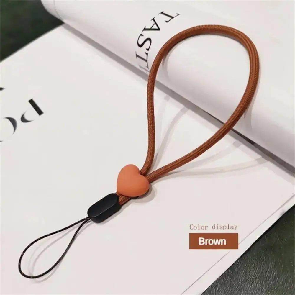 Fashion Mobile Phone Short Wrist Strap Peach Heart Resin Accessories Lanyard For Keys Phone Strap Elastic Mobile Phone Lanyard