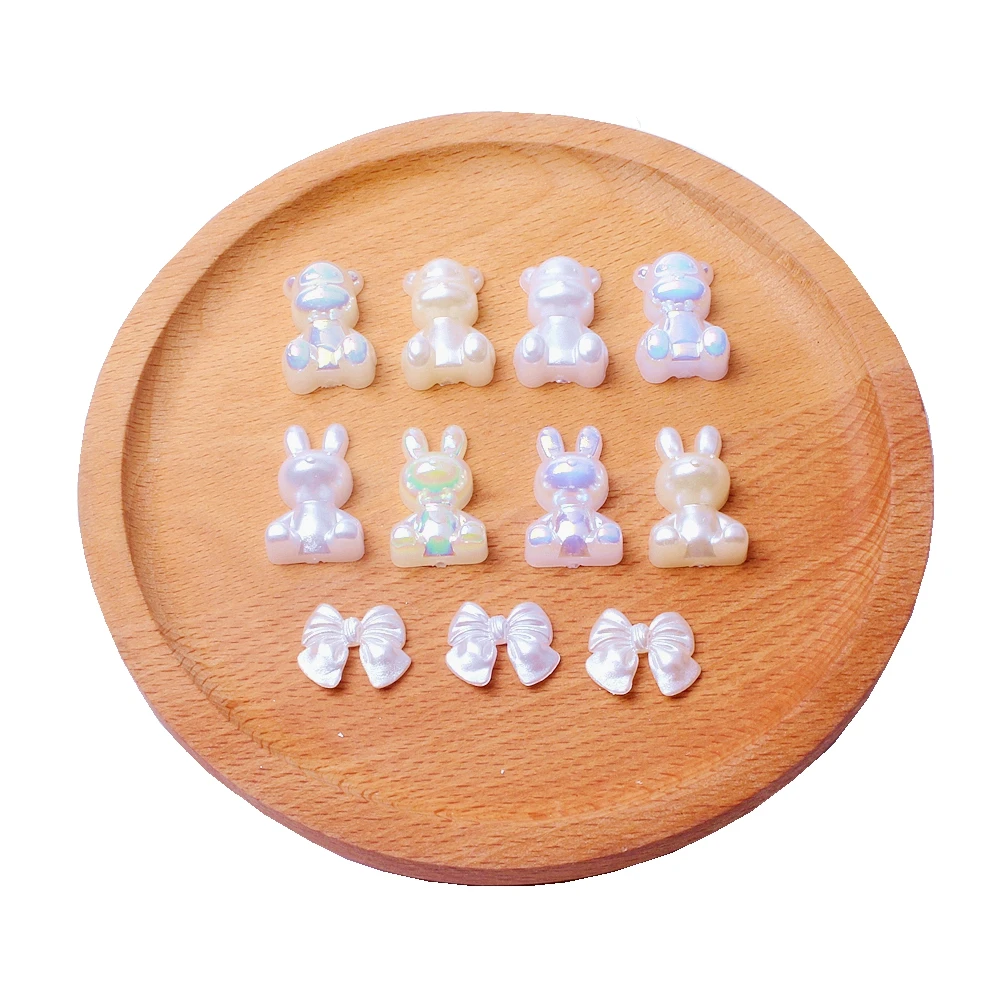 

Hot Sale Resin Accessories Bow Tie Rabbit Bear 200pcs White Ivory Great For Bag Clothes And Hair Accessories DIY Art Decoration