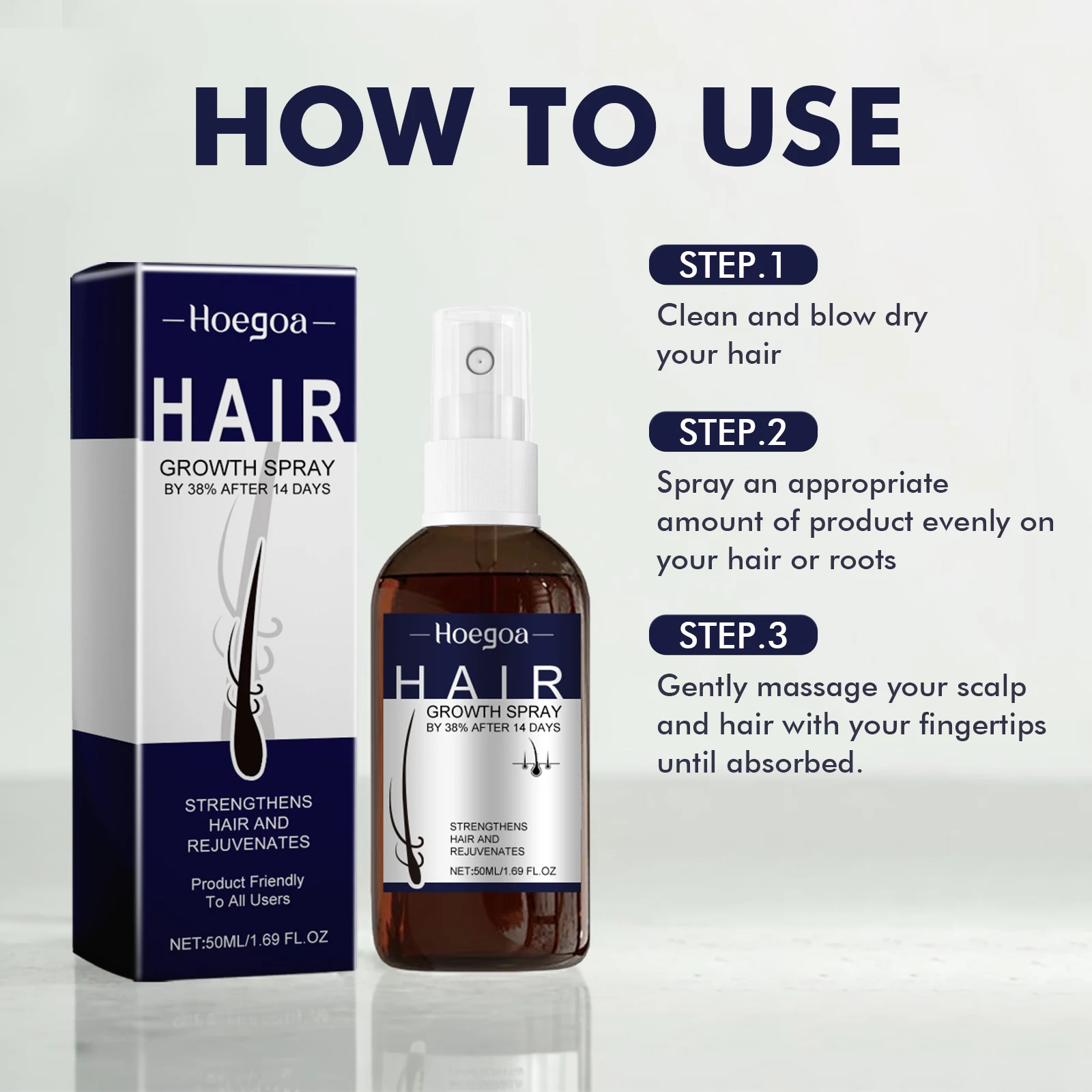 Hair Growth Spray Prevent Baldness Treatment Scalp Dry Damaged Split Hair Dense Strengthen Nourishing Smoothing Massage Liquid