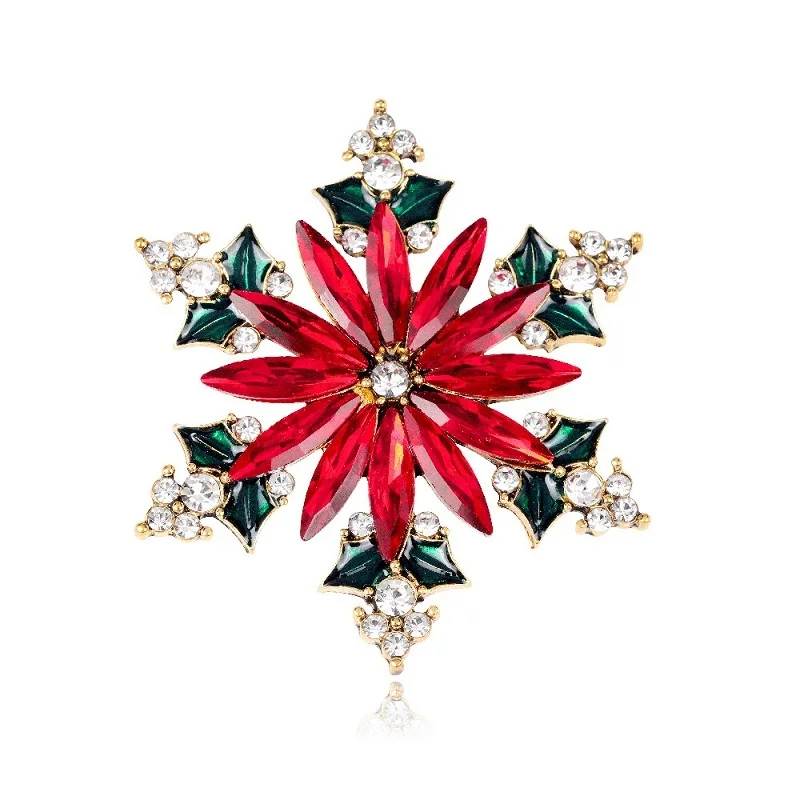 

Christmas Snowflake Brooches For Women Elegant Rhinestone Crystal Xmas Party Flower Brooch Jewelry Sweater Accessories
