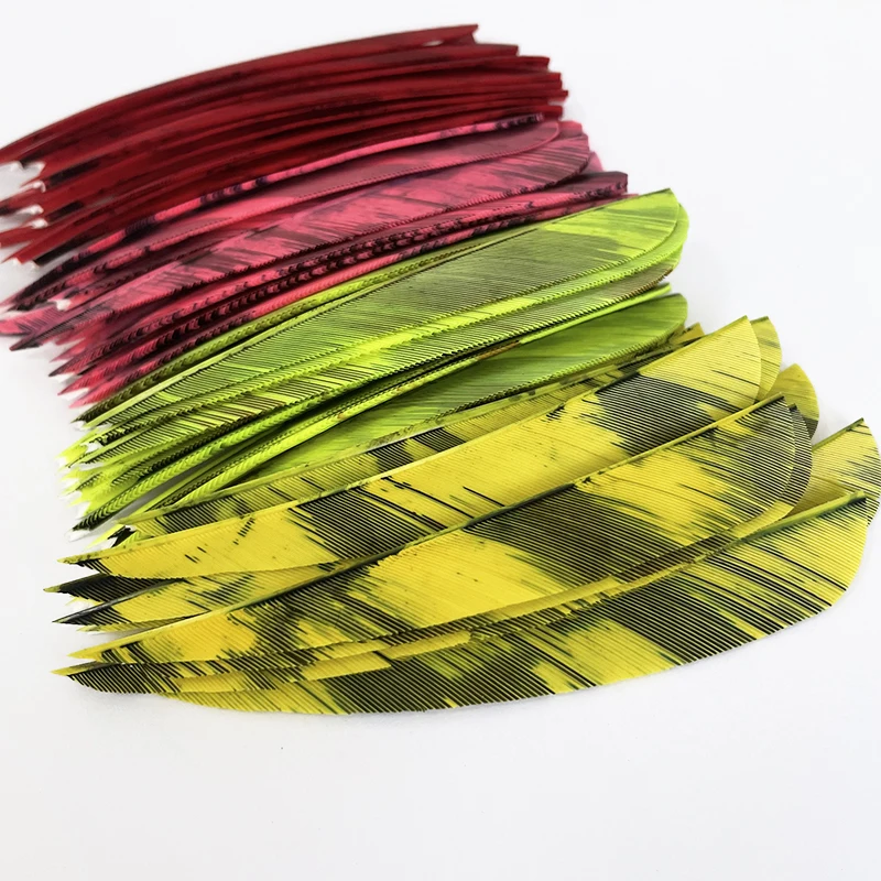 50Pcs 5 Inch Arrow Feather Fletching Archery Accessories Camo Color Right Wing Turkey Hunting Feathers DIY Accessories 2