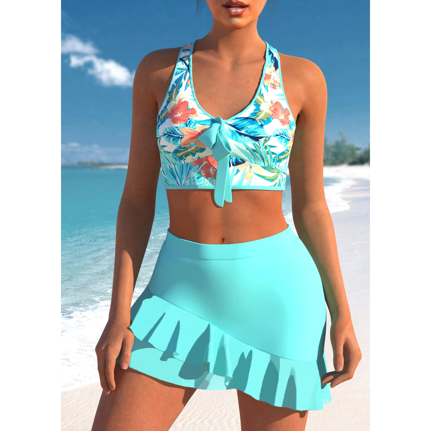 Vintage Bathing Suit Bikini New Design Printing Swimwear Summer Swimsuit Two Piece Set Female Sexy  Beachwear Women Swim Suit