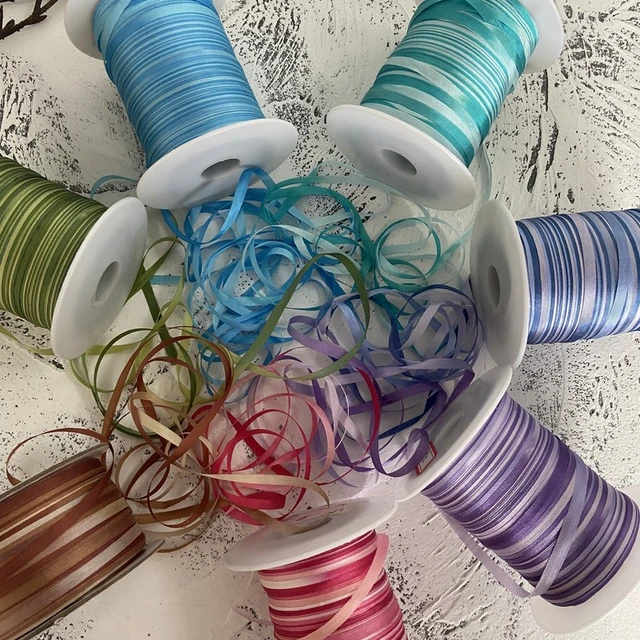 4MM 10MM Variegated Of 100% Pure Silk Embroidery Ribbon Thin Taffeta Ins  Style Handcraft Embroidery Natural Pure Silk Ribbon - AliExpress