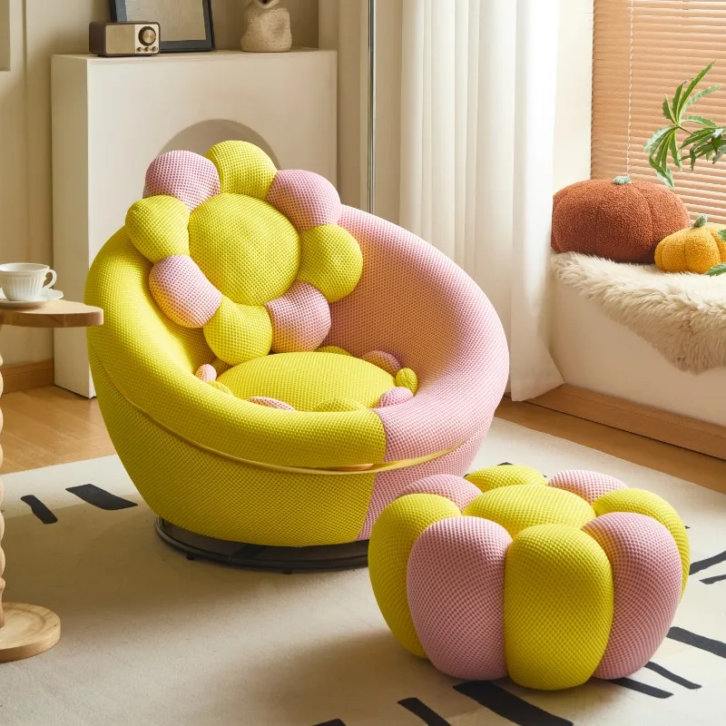 Modern Swivel Egg Chair Lazy Sofa Single Lounge Chair for Living Room Balcony Comfortable Leisure Egg Shell Design Furniture