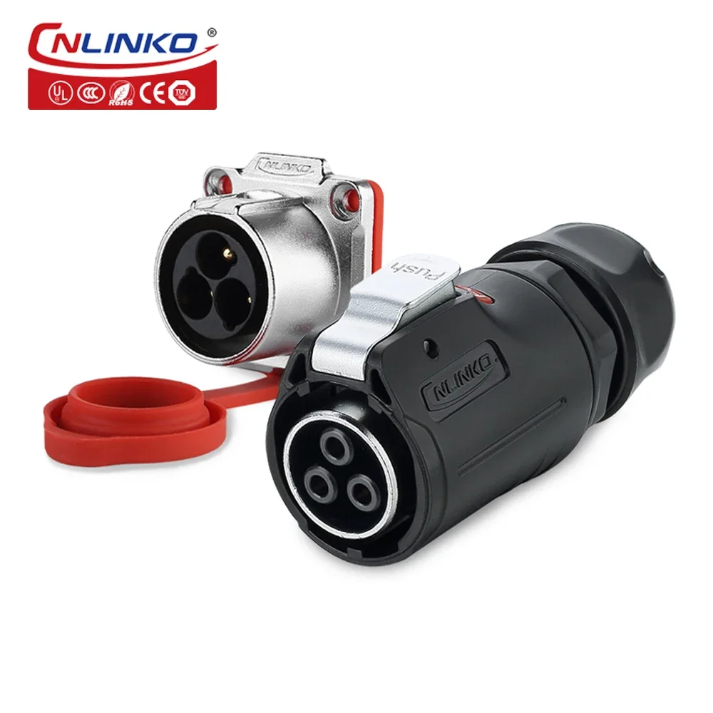 

CNLINKO 25A IP67 waterproof power connector M24 3pin power connector Industry power connector for robbots