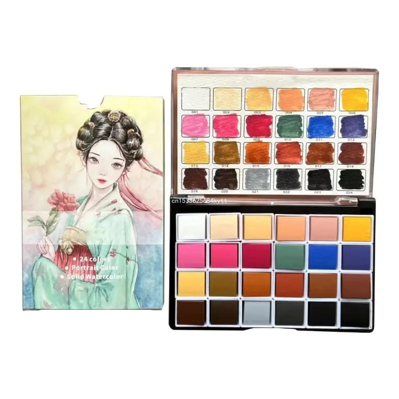 

Artist Watercolor Paints 24 Glitter Solid Watercolor Set Portable Art Set Dropship