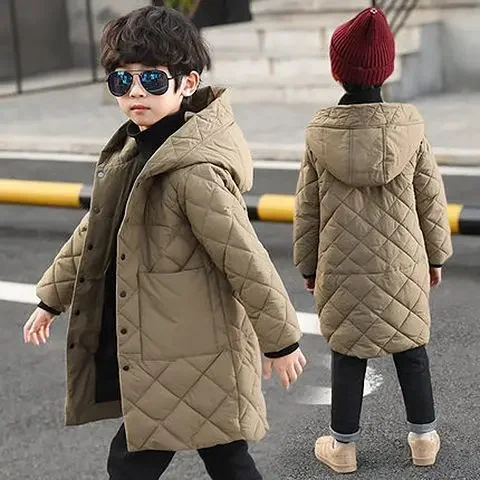 남아 다운 재킷, 가을 겨울 겉옷, 여아 면 재킷, 후드 코트, 십대 두꺼운 겉옷..