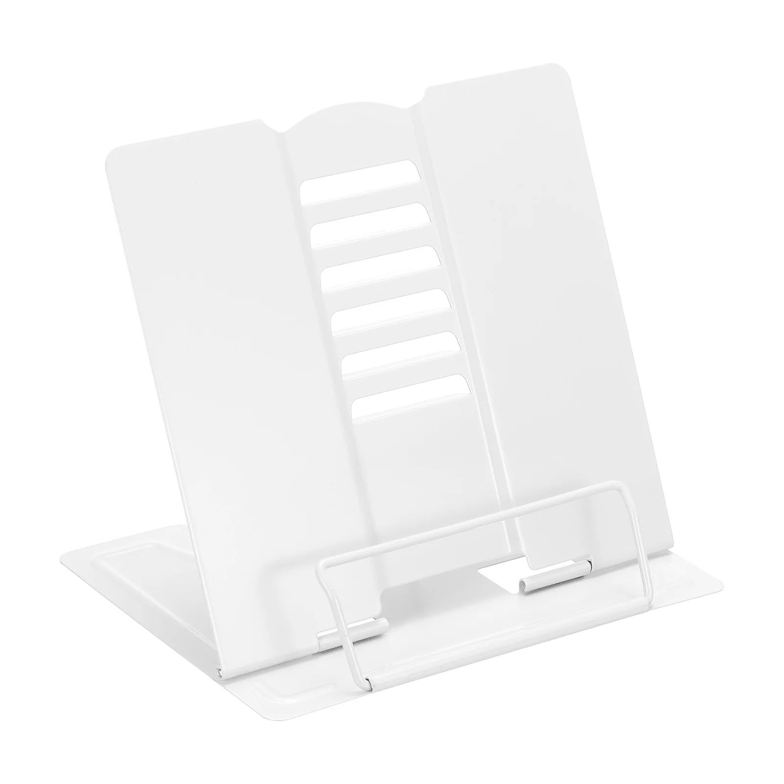 

1Pcs A5 Desk Book Stand Adjustable Portable Metal Reading Rest Book Holder Support Document Shelf Bookstand for Reading White