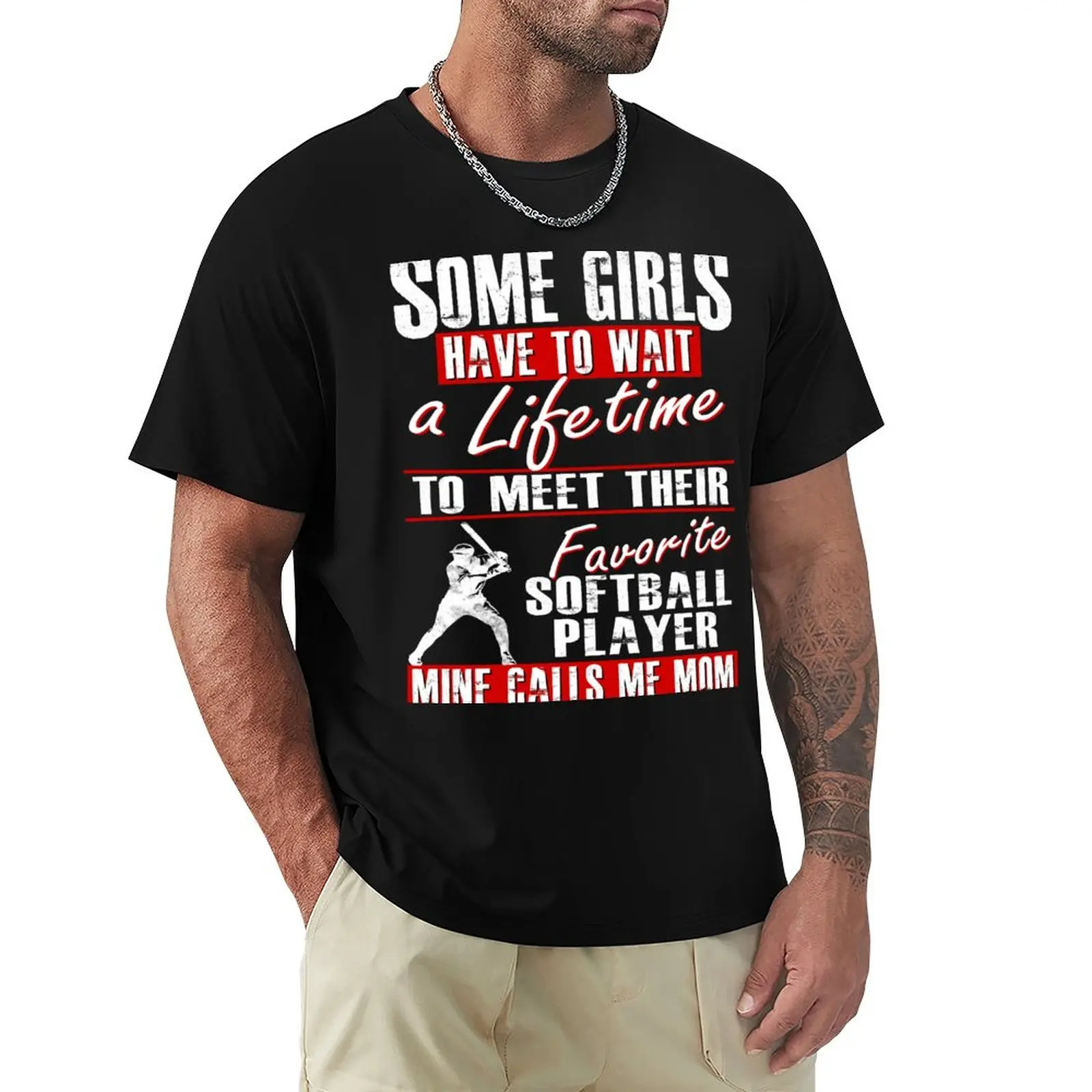 

My Favorite Softball Player Calls Me Mom T-Shirt summer top cute tops mens graphic t-shirts big and tall