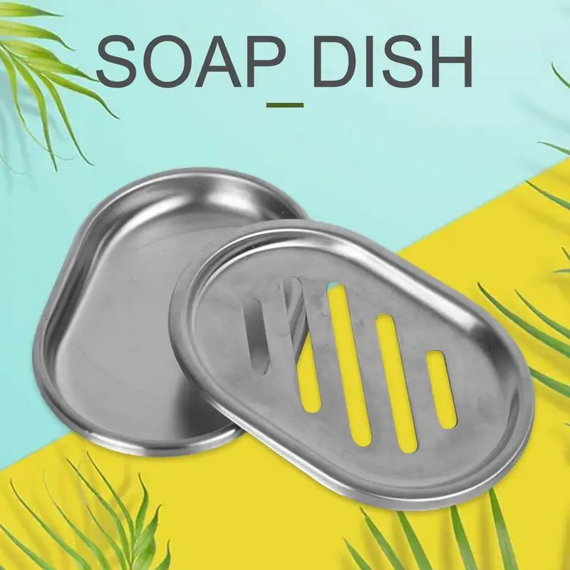 Metal Soap Dish Rustproof Soap Dish Tray Practical Compact Bar Soap Tray Draining Soap Holder For Kitchen Shower Sinks Bathroom