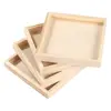 4 Pcs Tree Coaster Puzzle Mat Puzzles Serving Storage Tray Toy Holder Wooden Trays Blocks Toys Three-dimensional 6