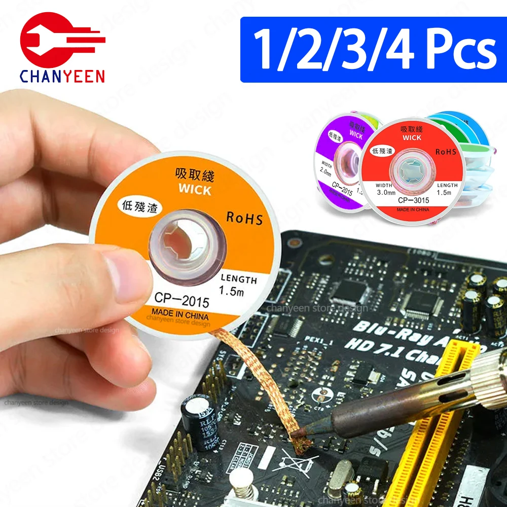 14PcsDesolderingMeshBraidTapeCopperWeldingPointSolderRemoverWickWireSolderingWick
