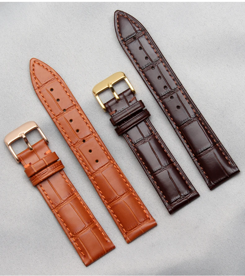 

Genuine leather watchband 14mm 16mm 18mm 20mm 21mm 22mm 24mm for Wrist bracelet light brown cow leather straps for Tissot MIDO
