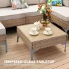 w/Coffee Table,All-Weather Outdoor Sofa with Thick and Anti-Slip Cushions for Deck, Garden Sofas 6